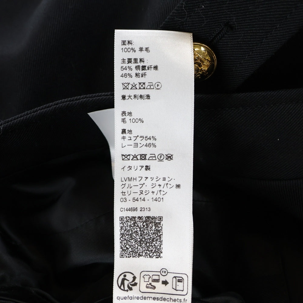 CELINE(セリーヌ) エディ期 ゴールドボタン ウール オフィサー ミリタリージャケット ブラック 2V34G092D.38NO