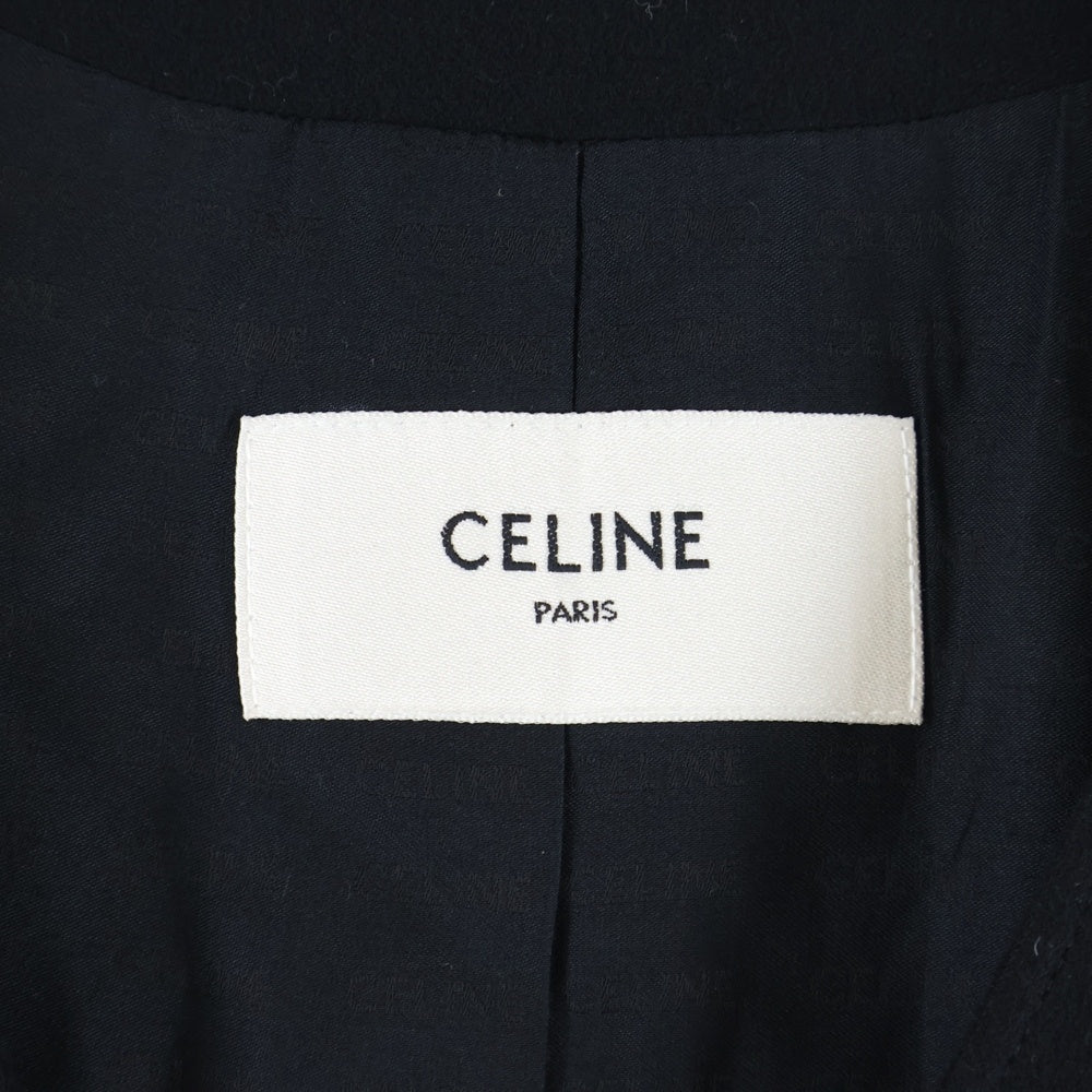 CELINE(セリーヌ) シャスール カシミヤ フランネル ノーカラー 3B ジャケット ブラック 2V43T311T.38NO