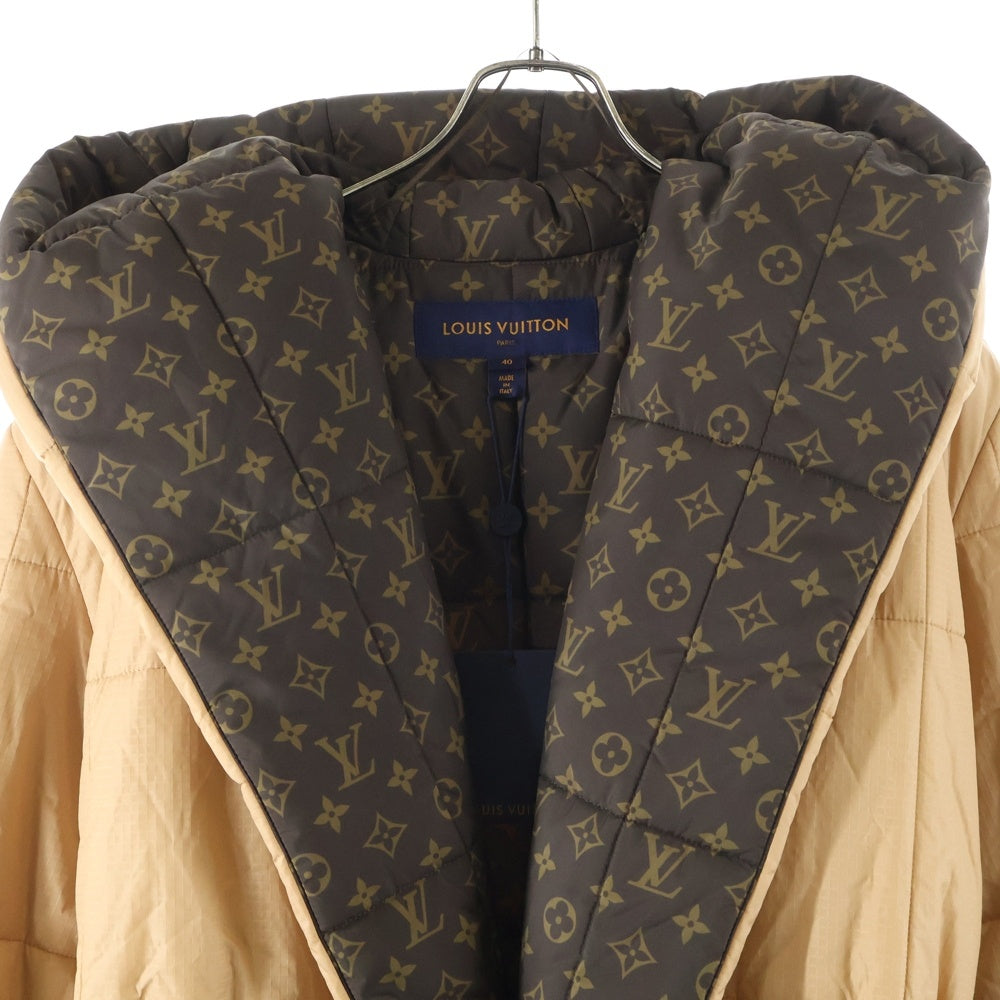 LOUIS VUITTON(ルイヴィトン) ベルト付モノグラムフーデッドダウンジャケット ブルゾン ベージュ/ブラウン RW222W E54 FNOW29 レディース
