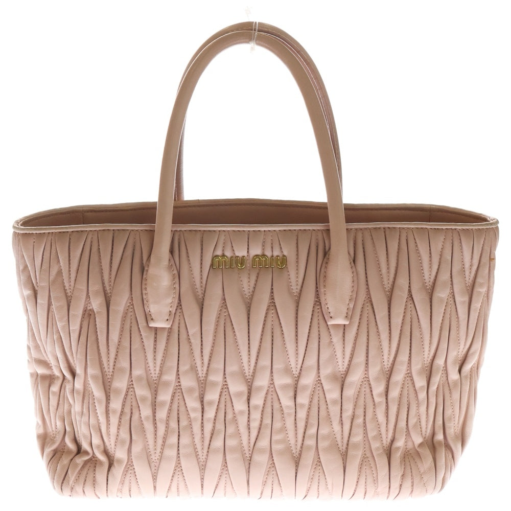 miumiu(ミュウミュウ) マテラッセ 2Wayハンドバック ショルダーバッグ ピンク レザー 5BG163 ゴールド金具