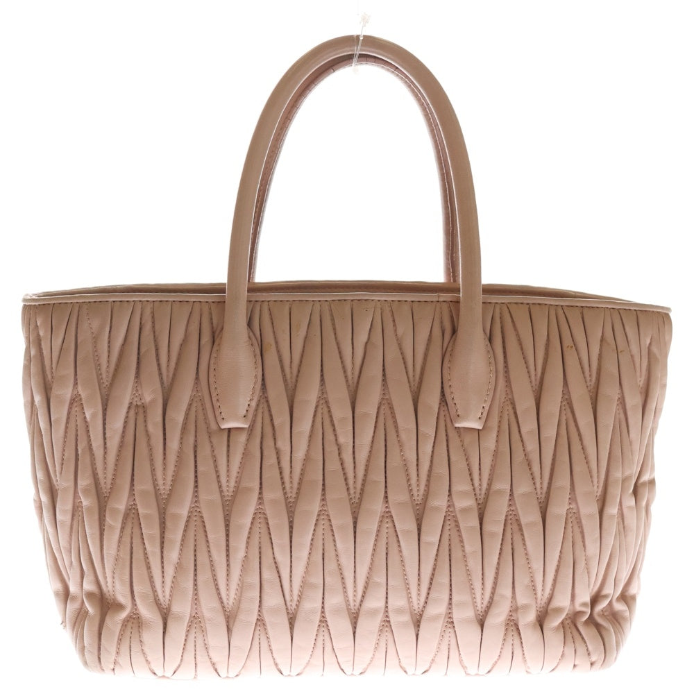 miumiu(ミュウミュウ) マテラッセ 2Wayハンドバック ショルダーバッグ ピンク レザー 5BG163 ゴールド金具