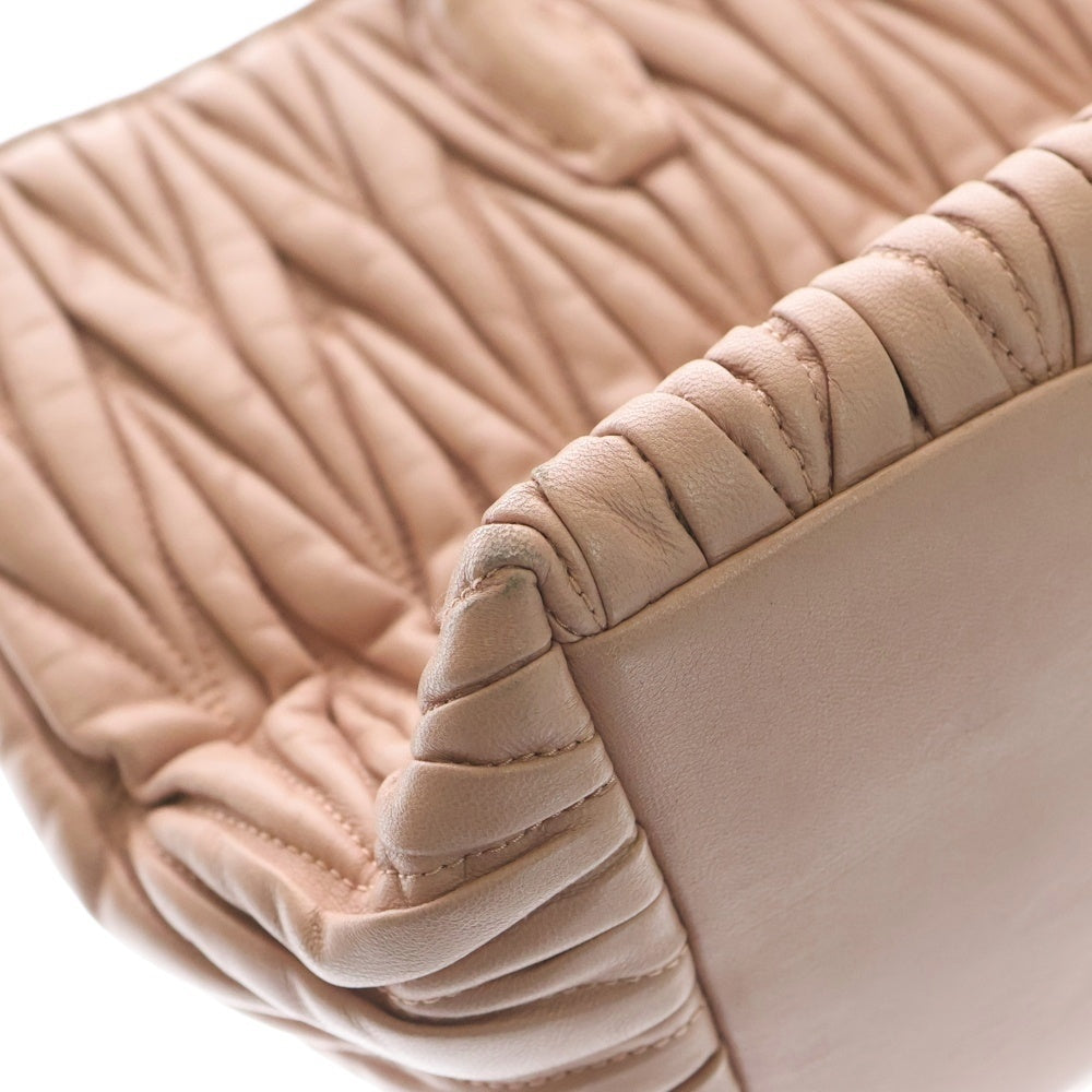 miumiu(ミュウミュウ) マテラッセ 2Wayハンドバック ショルダーバッグ ピンク レザー 5BG163 ゴールド金具