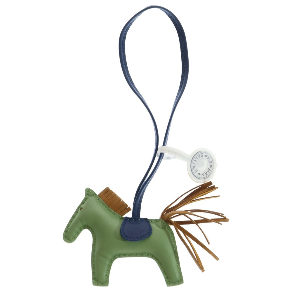 HERMES(エルメス) ロデオPM バッグチャーム ストラップ ヴェールクリケット×セサミ×ブルードマルトグリーン×ネイビー×ブラウン レザー Y刻印