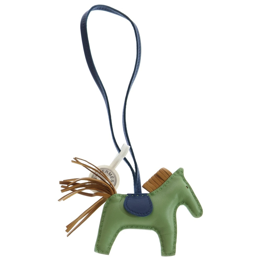 HERMES(エルメス) ロデオPM バッグチャーム ストラップ ヴェールクリケット×セサミ×ブルードマルトグリーン×ネイビー×ブラウン レザー Y刻印