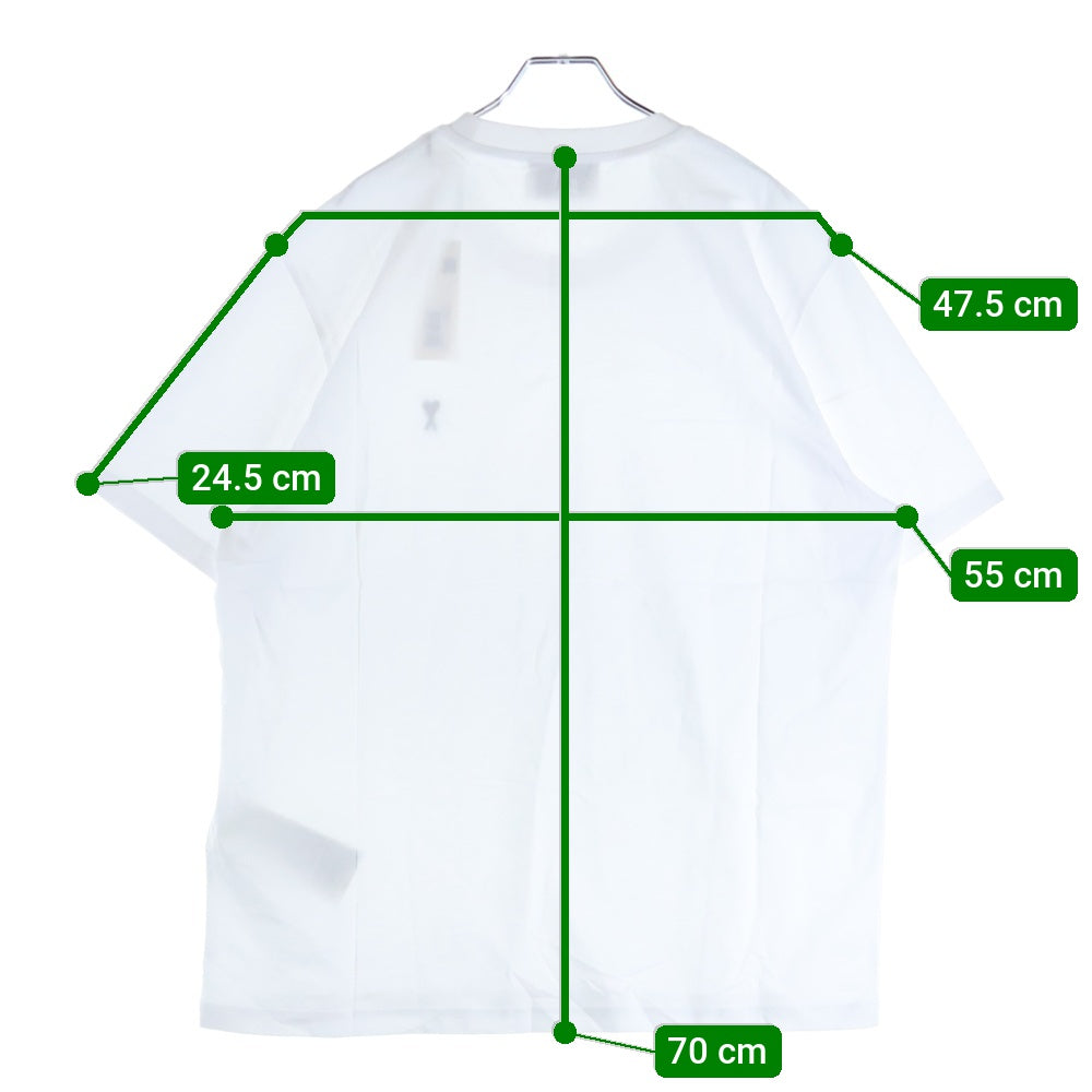 ami(アミ) Ami De Coeur アミ ドゥ クール ハートロゴ刺繍 クルーネック 半袖Tシャツ カットソー ホワイト HTS346.724 レディース