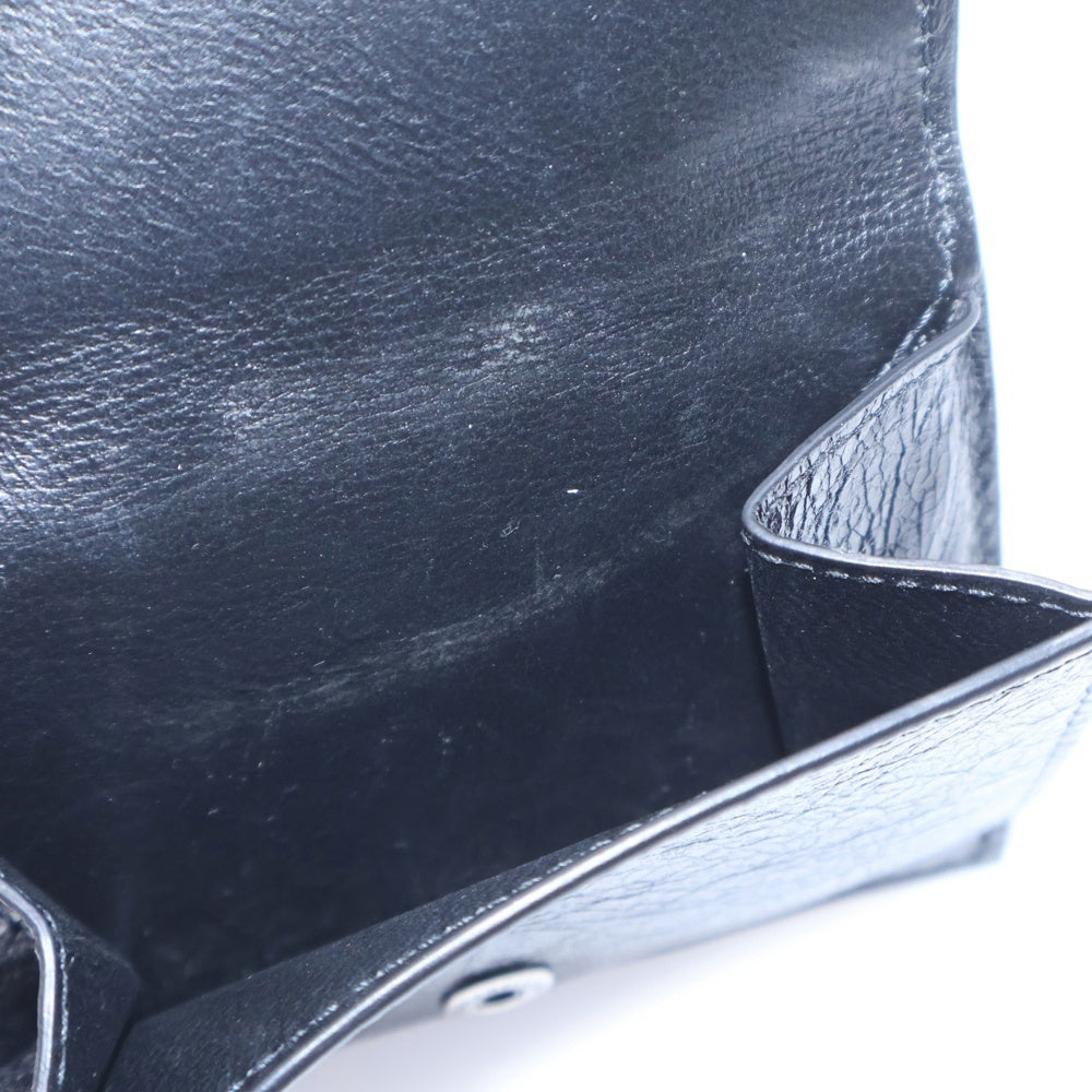 BALENCIAGA(バレンシアガ) バレンシアガ×アディダス 三つ折り財布 コンパクトウォレット コインケース ブラック レザー シルバー金具 レディース