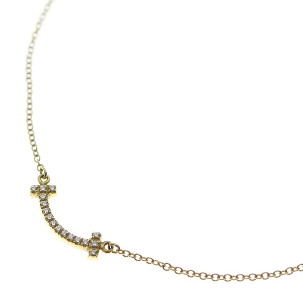 TIFFANY & Co.(ティファニー) Tスマイル ミニ ダイヤ ネックレス Au750 K18 YG イエローゴールド レディース