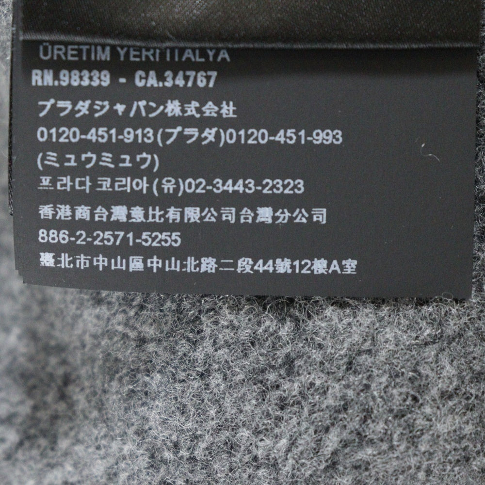 PRADA(プラダ) 22AW トライアングルロゴ カシミヤ混 ウール アンサンブルニット セーター クルーネック 長袖 キャミソール グレー レディース 20114