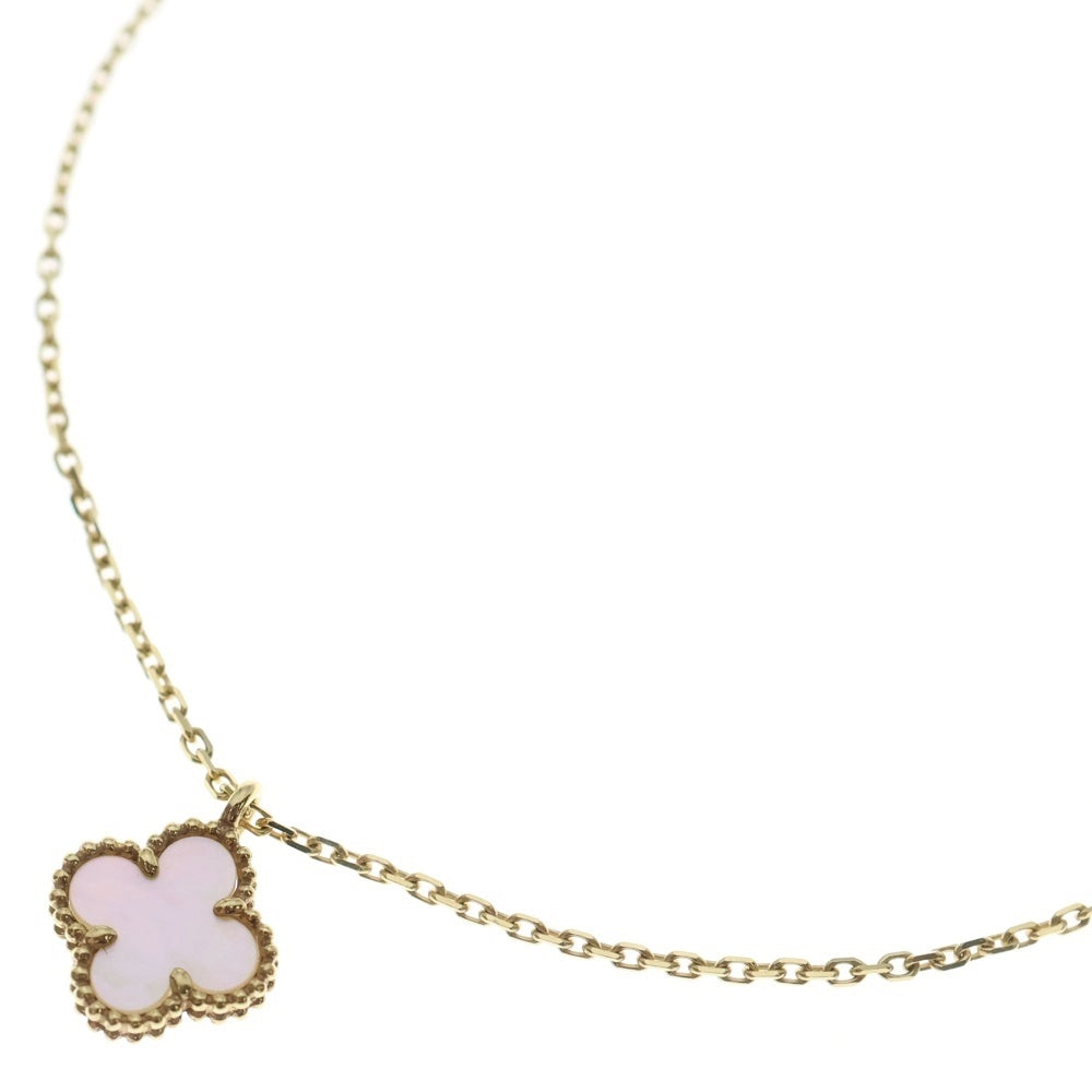 Van Cleef & Arpels(ヴァンクリーフアンドアーペル) スウィートアルハンブラ マザーオブパール ネックレス Au750 K18 YG イエローゴールド VCARF69100 レディース