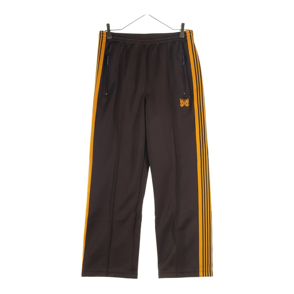 Needles(ニードルス) ×EMPTY R__M TRACK PANT エンプティルーム ロゴ刺繍 サイドライン スウェット トラックパンツ ブラウン/オレンジ KP323