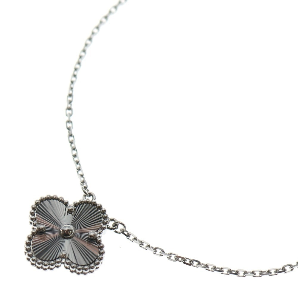 Van Cleef & Arpels(ヴァンクリーフアンドアーペル) ヴィンテージアルハンブラ ギョーシェ ネックレス ホワイトゴールド Au750WG VCARP9XG00 レディース