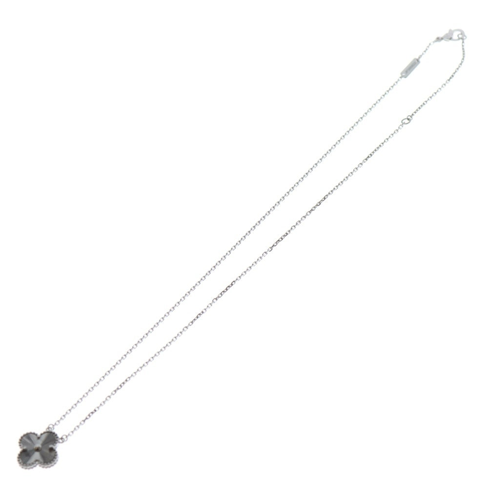 Van Cleef & Arpels(ヴァンクリーフアンドアーペル) ヴィンテージアルハンブラ ギョーシェ ネックレス ホワイトゴールド Au750WG VCARP9XG00 レディース