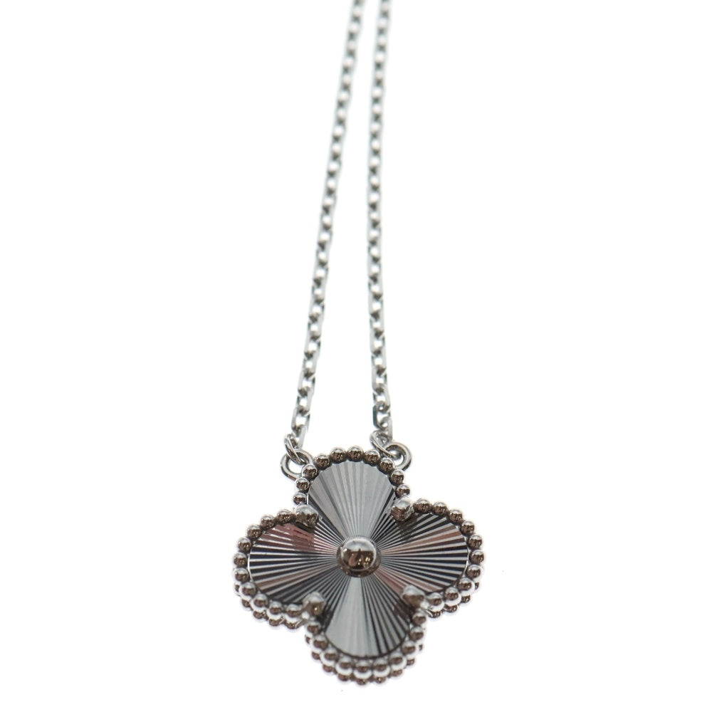 Van Cleef & Arpels(ヴァンクリーフアンドアーペル) ヴィンテージアルハンブラ ギョーシェ ネックレス ホワイトゴールド Au750WG VCARP9XG00 レディース