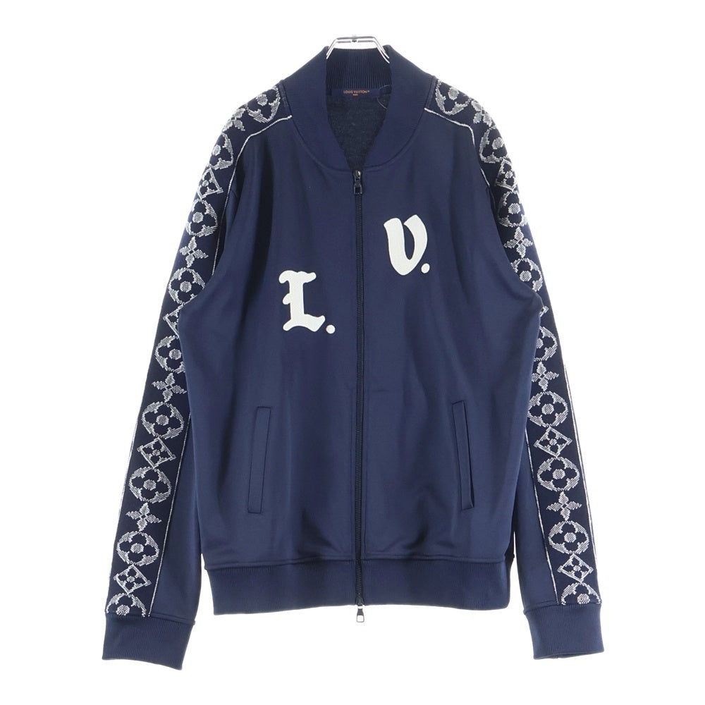 LOUIS VUITTON(ルイヴィトン) 24SS LVフラワーバンド エンブロイダード シグネチャー ロゴ刺繍 ジップアップ トラックジャケット ネイビー RM241MQ ZSC HQY45W