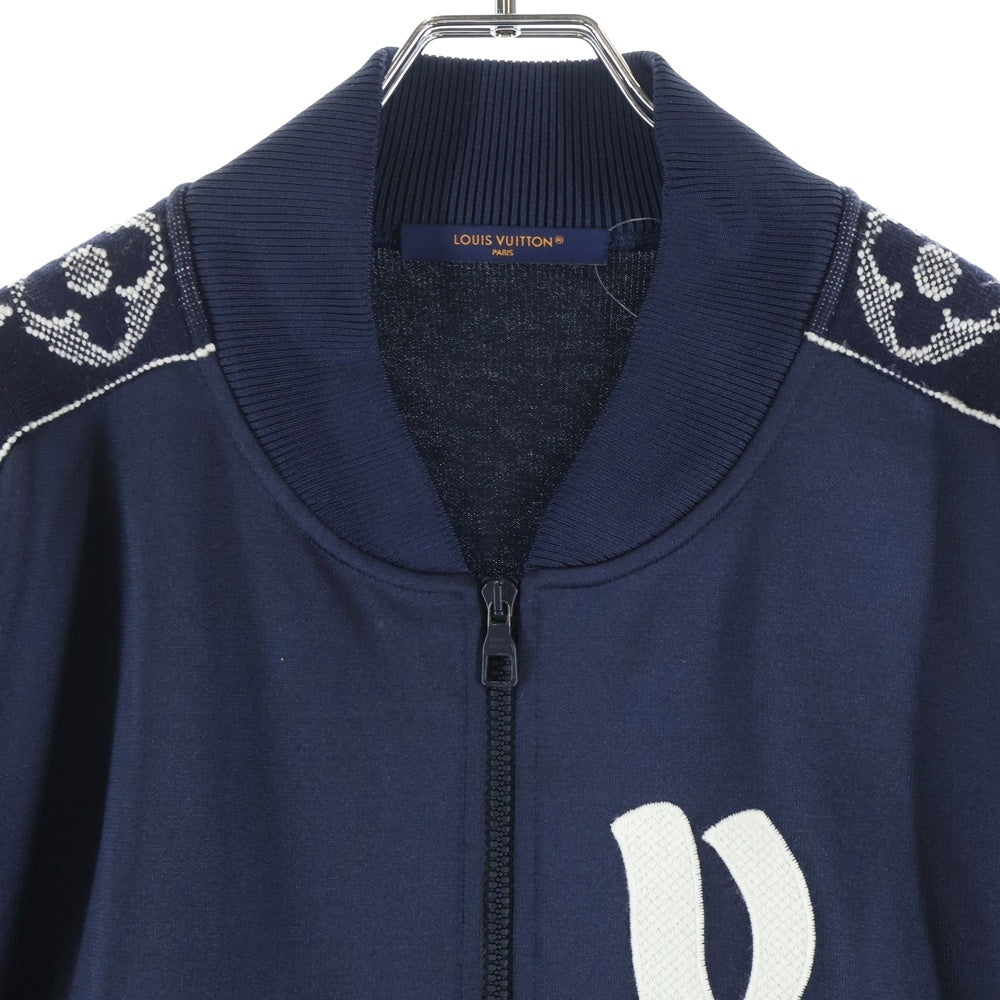 LOUIS VUITTON(ルイヴィトン) 24SS LVフラワーバンド エンブロイダード シグネチャー ロゴ刺繍 ジップアップ トラックジャケット ネイビー RM241MQ ZSC HQY45W