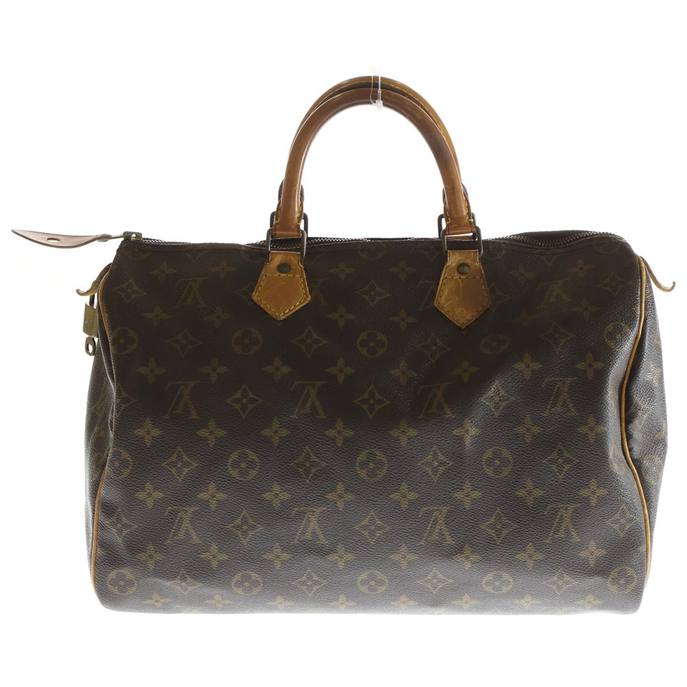 LOUIS VUITTON(ルイヴィトン) モノグラム スピーディ35 ボストンバッグ ハンドバッグ ブラウン レザー×PVC M41524 ゴールド金具 レディース