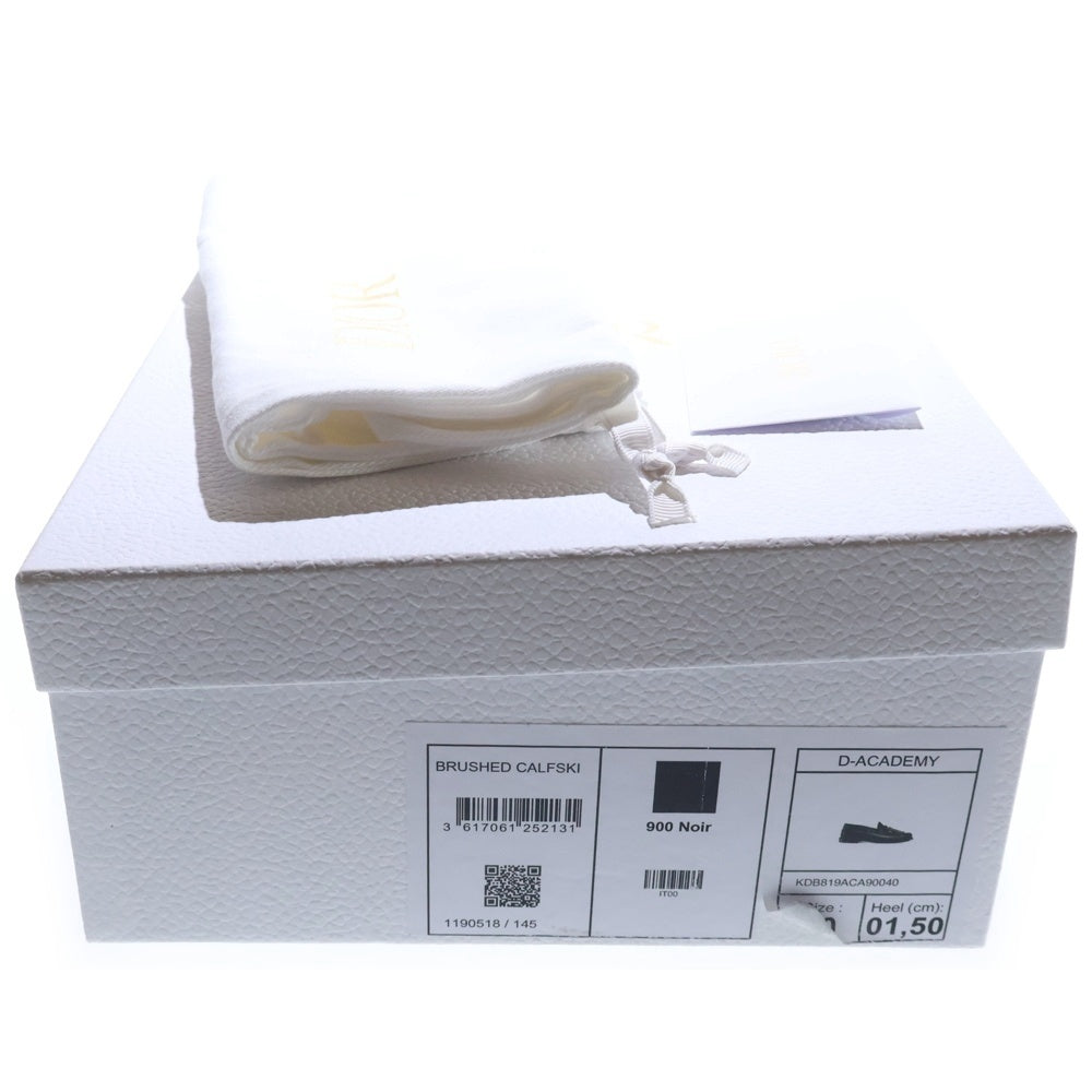 Christian Dior(クリスチャンディオール) D-ACADEMY アカデミー タッセル ギャザー ブラッシュドカーフスキン レザー ローカットシューズ ローファー ブラック レディース KDB819ACA90040