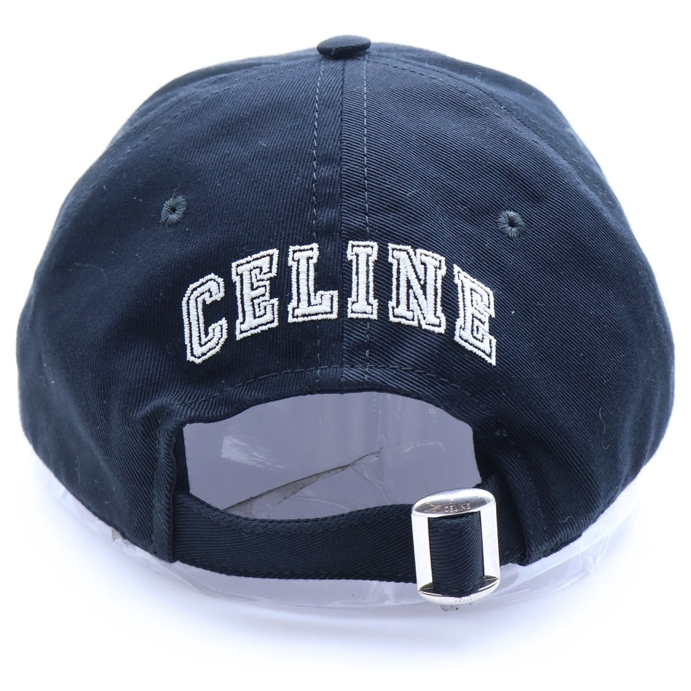 CELINE(セリーヌ) ロゴ刺繍 6パネル ベースボールキャップ 帽子 ブラック 2AU4K234X.38NO