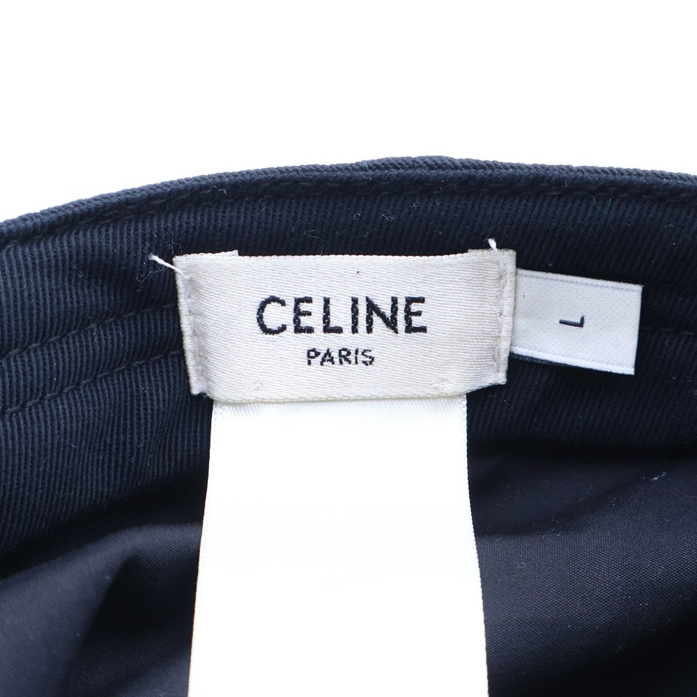 CELINE(セリーヌ) ロゴ刺繍 6パネル ベースボールキャップ 帽子 ブラック 2AU4K234X.38NO