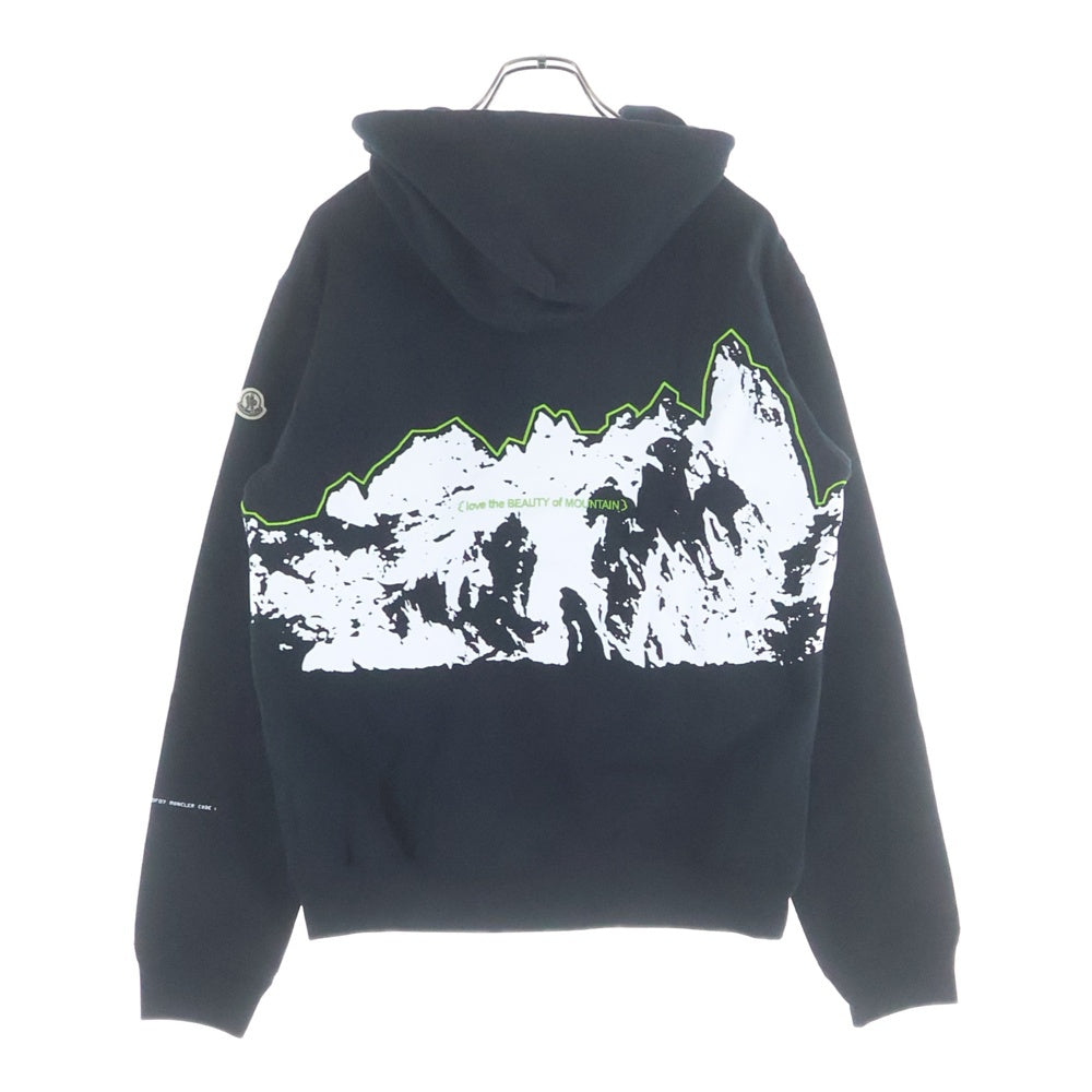 MONCLER(モンクレール) 23AW ×FRAGMENT フラグメント ロゴ刺繍 バックプリント プルオーバースウェットパーカー フーディー ブラック I209U8G00007 M2372