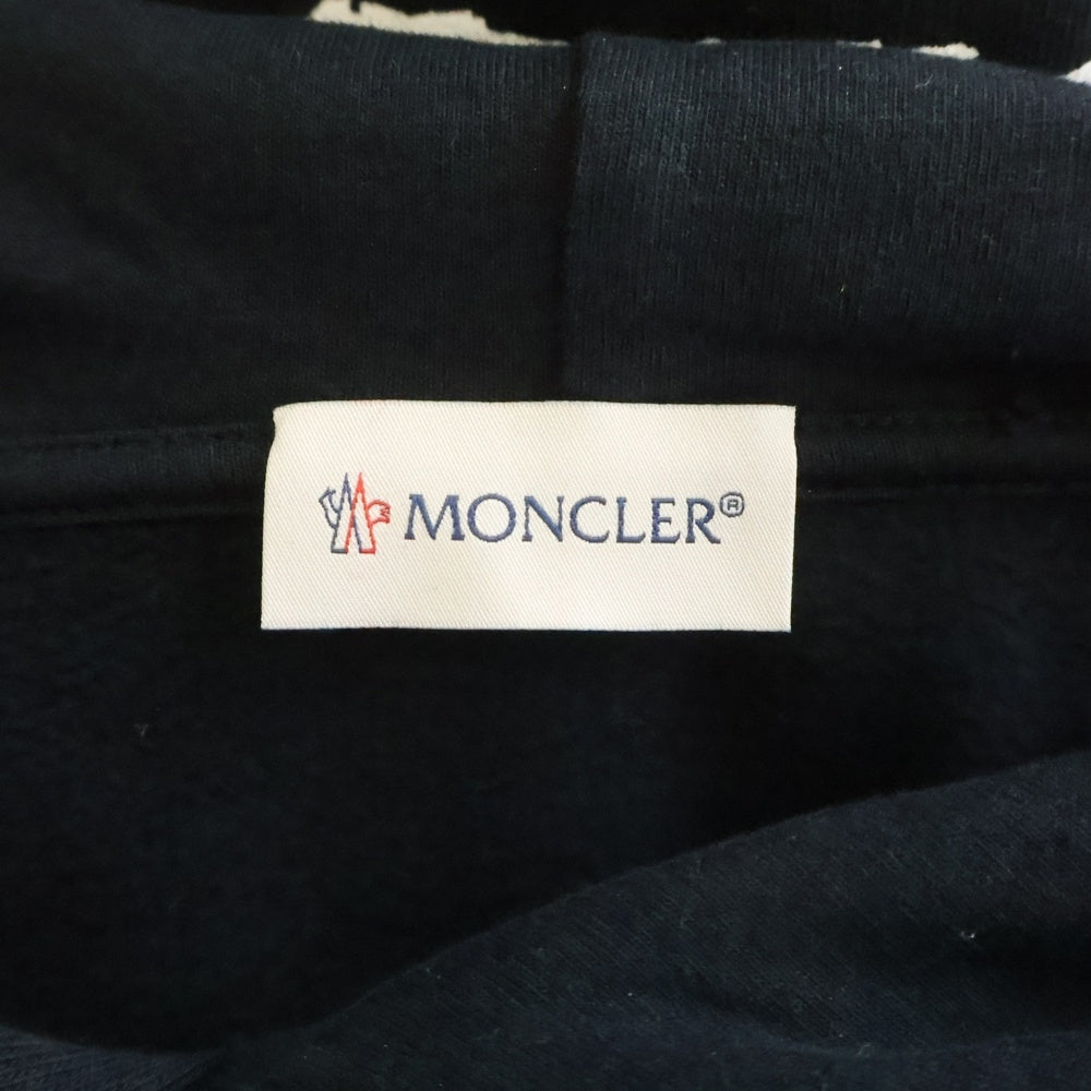 MONCLER(モンクレール) 23AW ×FRAGMENT フラグメント ロゴ刺繍 バックプリント プルオーバースウェットパーカー フーディー ブラック I209U8G00007 M2372