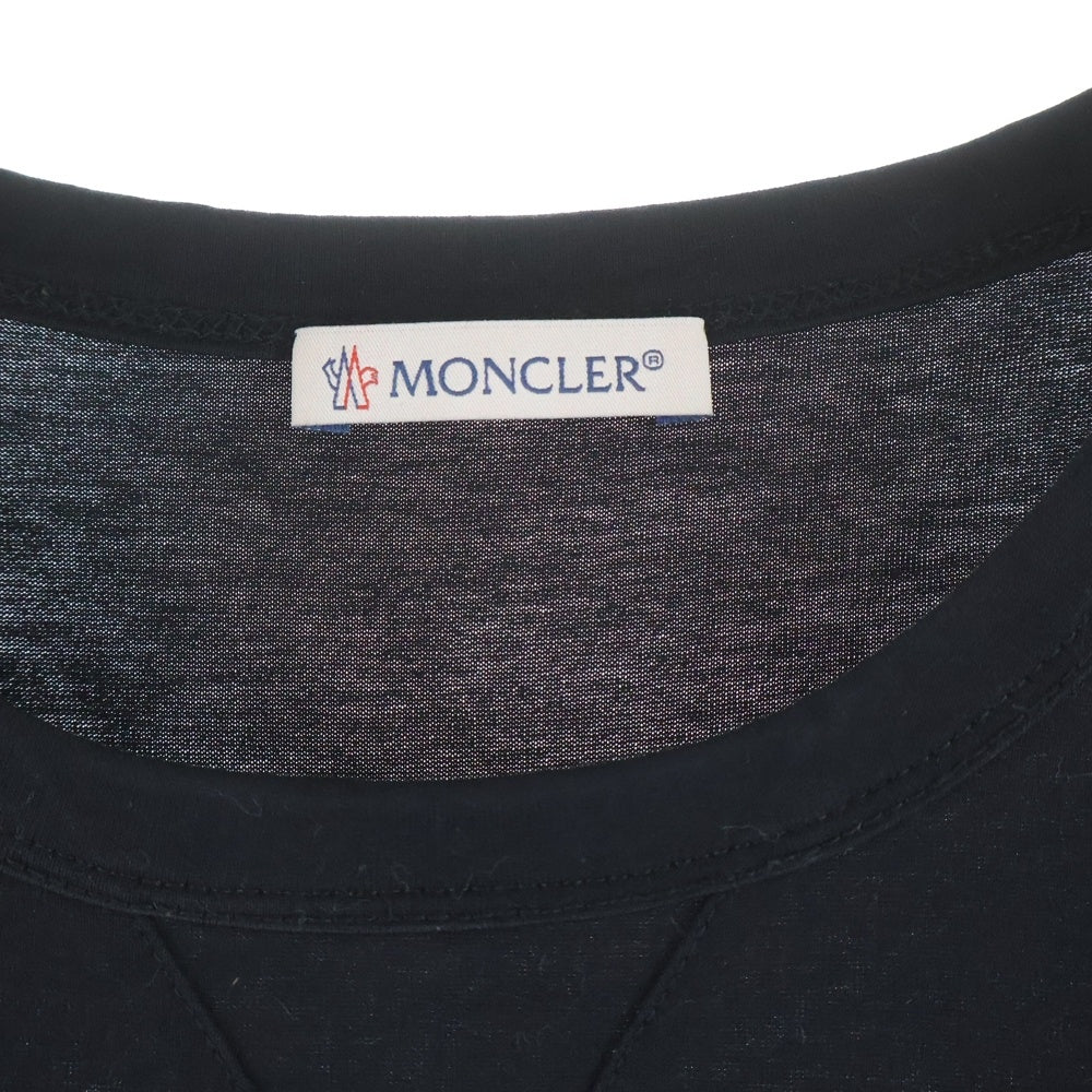 MONCLER(モンクレール) 19AW ワッペンロゴ クルーネック 半袖Tシャツ カットソー ブラック E20918032500 8390Y