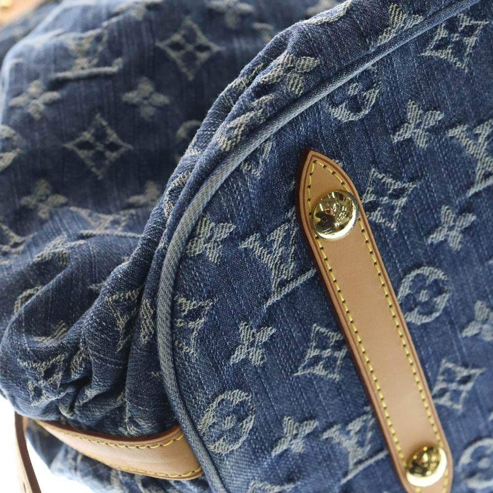 LOUIS VUITTON(ルイヴィトン) モノグラムデニム XL トートバッグ ハンドバッグ インディゴブルー×ブラウン M95515 ゴールド金具 レディース