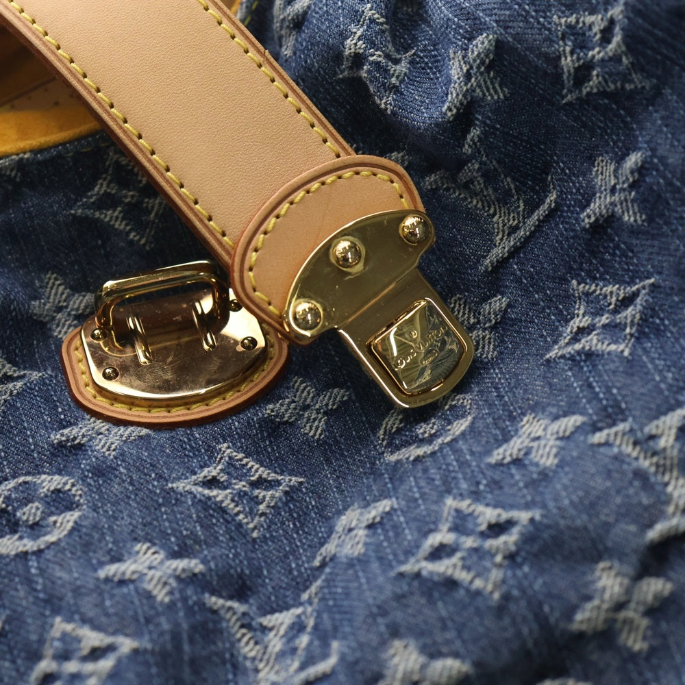 LOUIS VUITTON(ルイヴィトン) モノグラムデニム XL トートバッグ ハンドバッグ インディゴブルー×ブラウン M95515 ゴールド金具 レディース