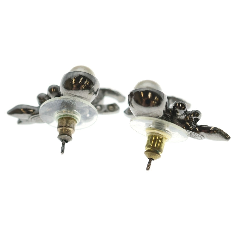 CHANEL(シャネル) パール ココマーク ラインストーン フラワーピアス シルバー レディース