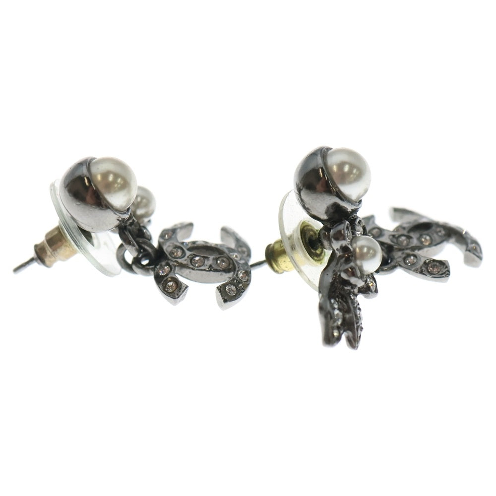 CHANEL(シャネル) パール ココマーク ラインストーン フラワーピアス シルバー レディース
