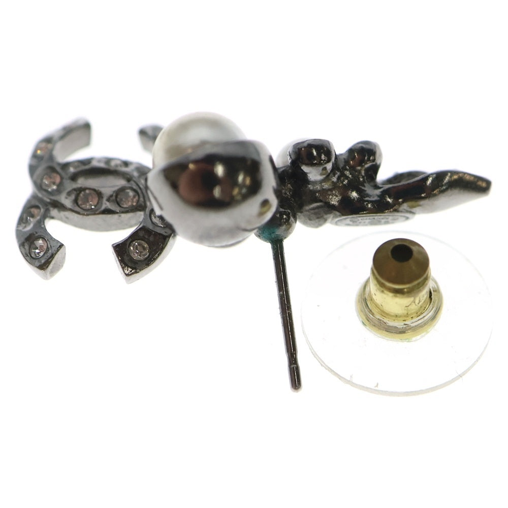 CHANEL(シャネル) パール ココマーク ラインストーン フラワーピアス シルバー レディース