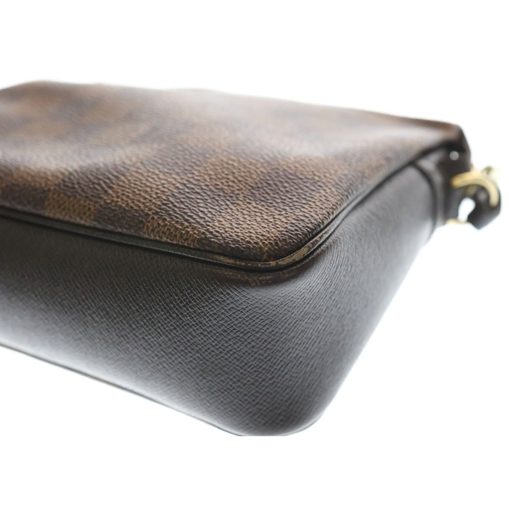 LOUIS VUITTON(ルイヴィトン) ダミエ トゥルース・メイクアップ ミニバッグ ハンドバッグ ポーチ ケース 収納 ブラウン レザー×PVC N51982 ゴールド金具 レディース