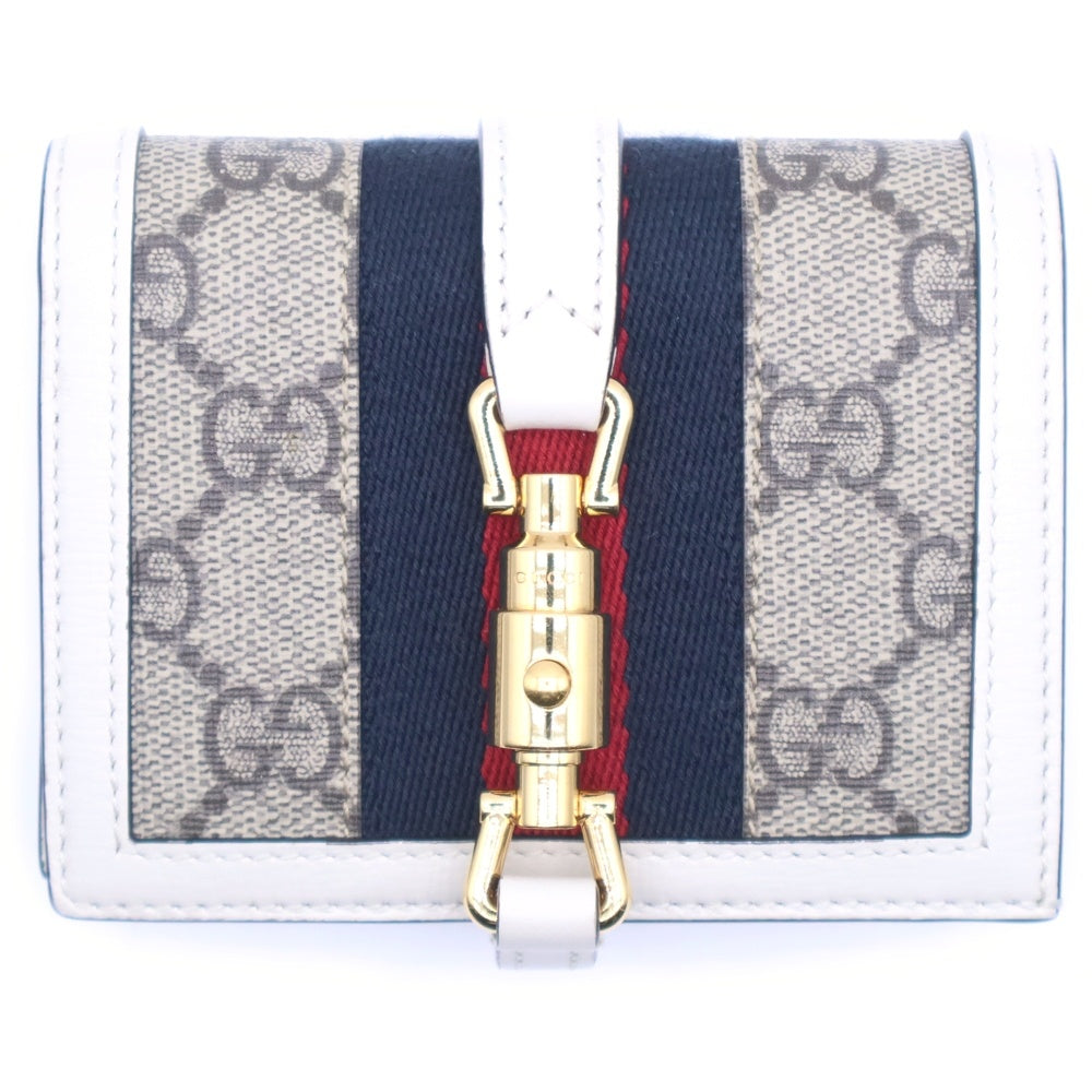 GUCCI(グッチ) ジャッキー GGスプリーム 二つ折り財布 ホワイト PVCレザー 645536 レディース