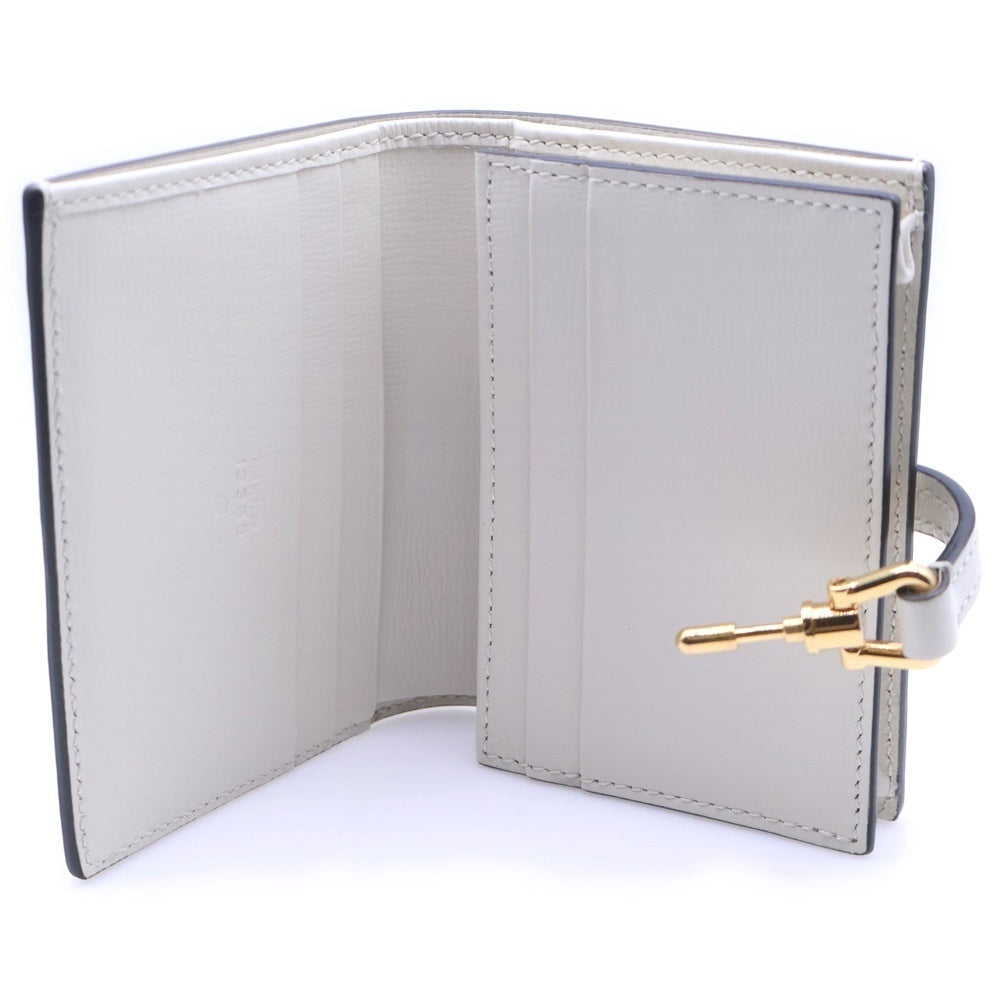 GUCCI(グッチ) ジャッキー GGスプリーム 二つ折り財布 ホワイト PVCレザー 645536 レディース