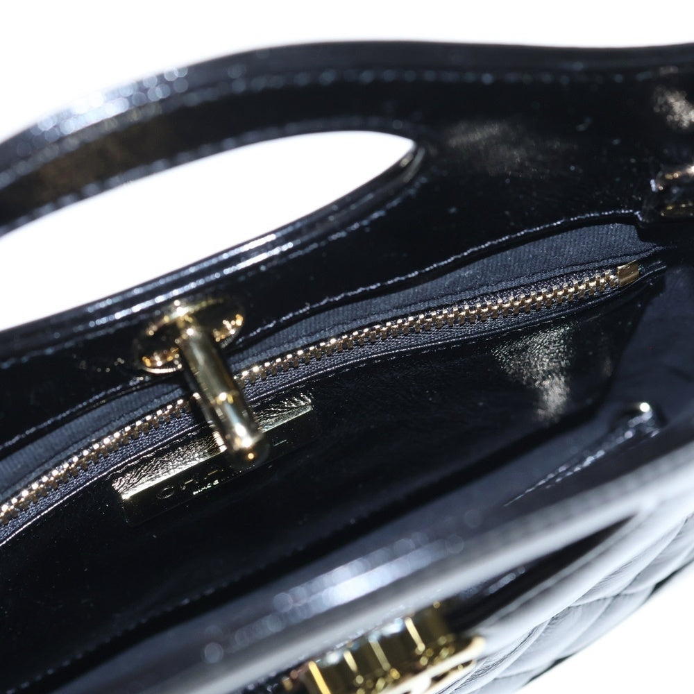 CHANEL(シャネル) シャネル 31 ミニショッピングバッグ ショルダーバッグ ブラック シャイニーカーフ ゴールド金具 レディース