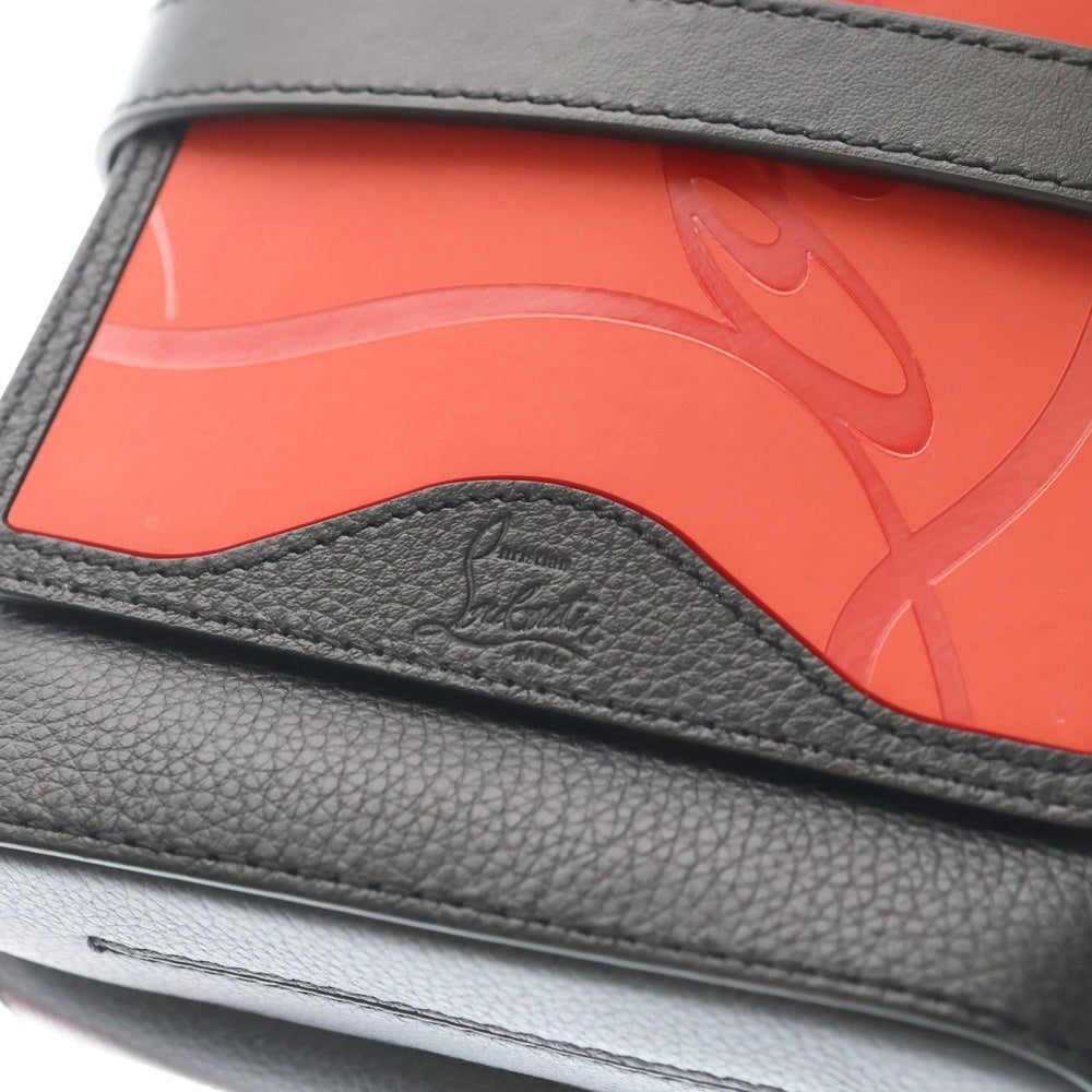 CHRISTIAN LOUBOUTIN(クリスチャンルブタン) Benech Reporter ベネッシュリポーター ラバー切替レザーロゴショルダーバッグ ブラック×レッド 3205096 レディース