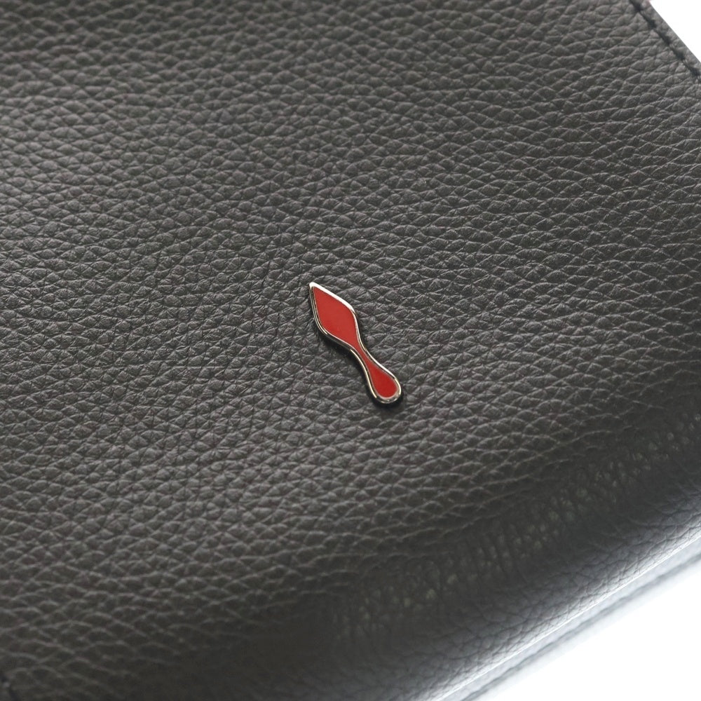 CHRISTIAN LOUBOUTIN(クリスチャンルブタン) Benech Reporter ベネッシュリポーター ラバー切替レザーロゴショルダーバッグ ブラック×レッド 3205096 レディース