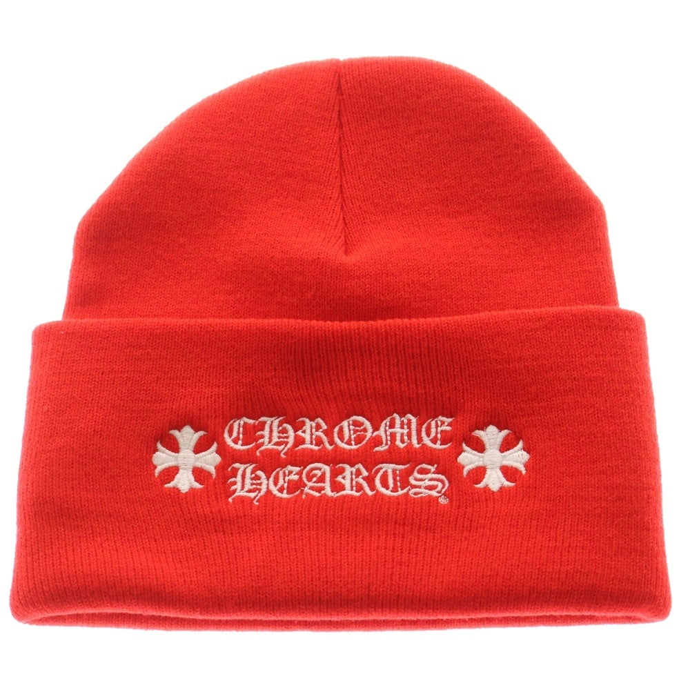 CHROME HEARTS(クロムハーツ) フロントロゴニットキャップ レッド