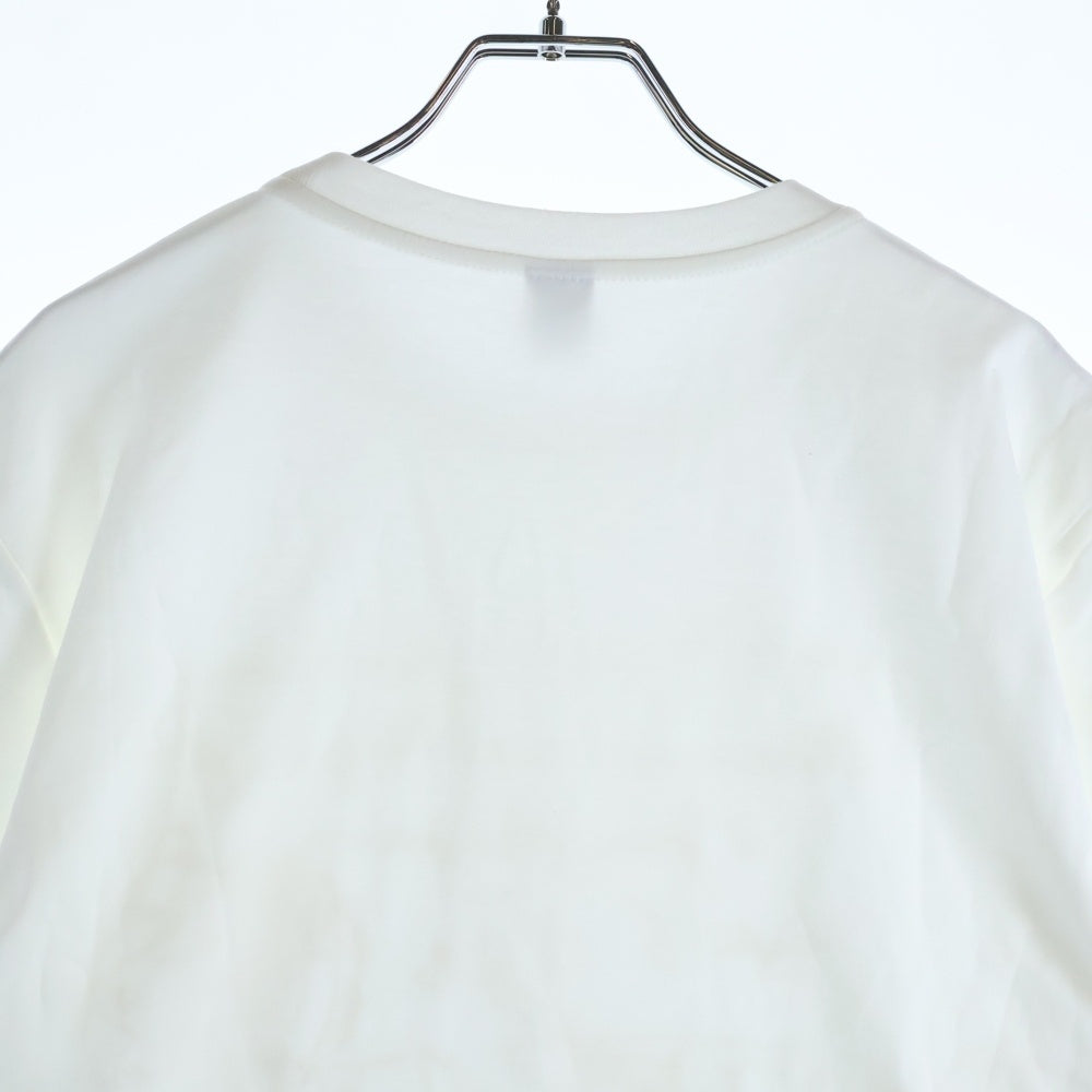 Berluti(ベルルッティ) カリグラフィ フロント刺繍デザイン クルーネック長袖Tシャツロングスリーブカットソー ロンT ホワイト