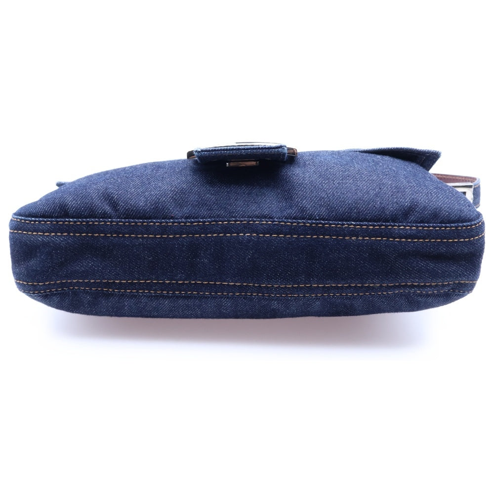 FENDI(フェンディ) マンマバケット ハンドバッグ ワンショルダーバッグ デニム インディゴブルー シルバー金具 レディース