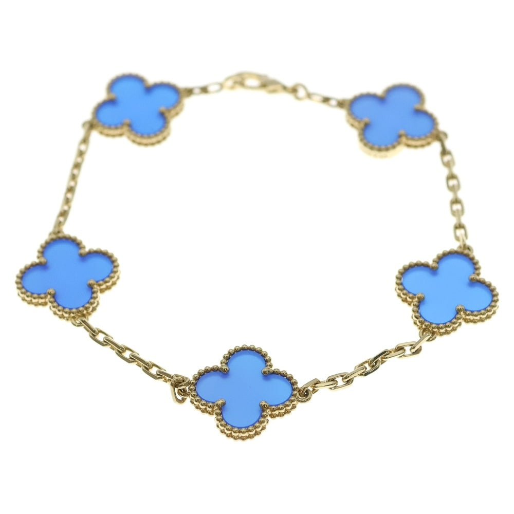 Van Cleef & Arpels(ヴァンクリーフアンドアーペル) ヴィンテージアルハンブラ アゲート 5Pブレスレット Au750 K18 YG イエローゴールド VCARP34900 レディース