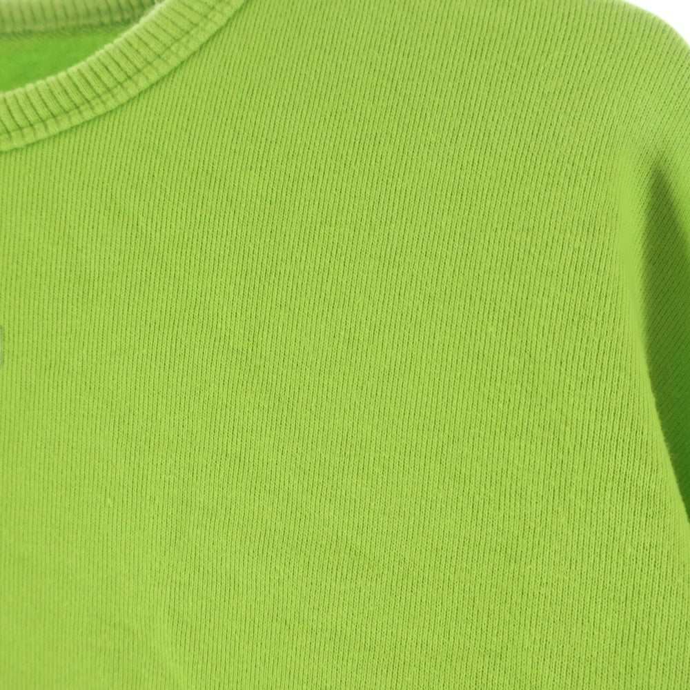 SHAREEF(シャリーフ) SEPARATE SLEEVE BIG SWEAT 金具付きデザイン クルーネックコットン長袖スウェットトレーナー ライムグリーン