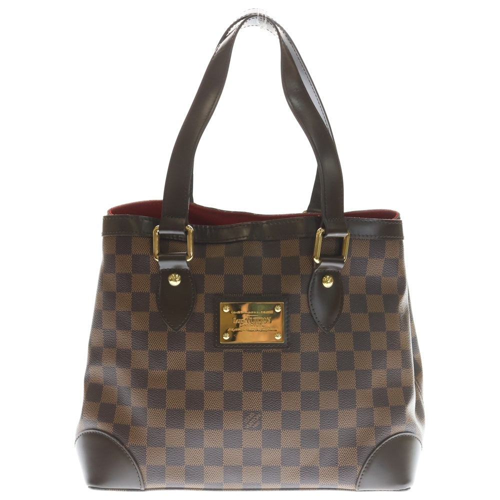 LOUIS VUITTON(ルイヴィトン) ダミエ ハムステッドPM トートバッグ ハンドバッグ ブラウン レザー×PVC N51205 ゴールド金具