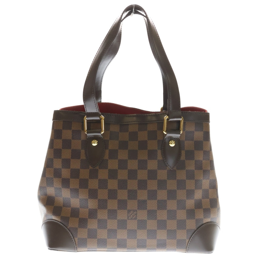 LOUIS VUITTON(ルイヴィトン) ダミエ ハムステッドPM トートバッグ ハンドバッグ ブラウン レザー×PVC N51205 ゴールド金具