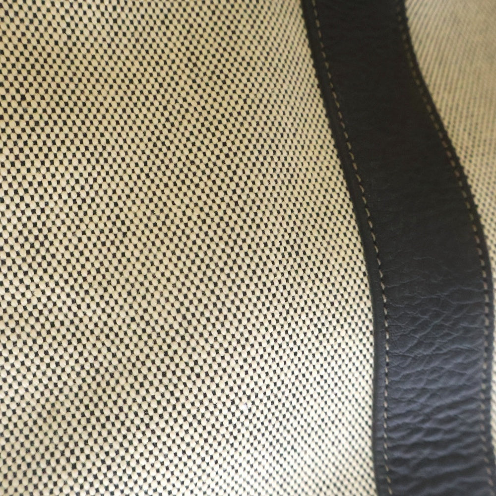 HERMES(エルメス) ガーデンパーティPM ハンドバッグ トワル×ネゴンダ シルバー金具 ベージュ×ブラック □I刻印 レディース