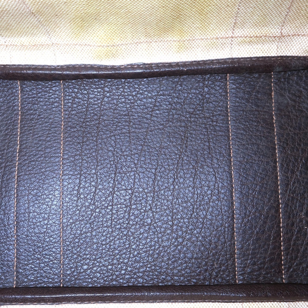 HERMES(エルメス) ガーデンパーティPM ハンドバッグ トワル×ネゴンダ シルバー金具 ベージュ×ブラウン □J刻印 レディース
