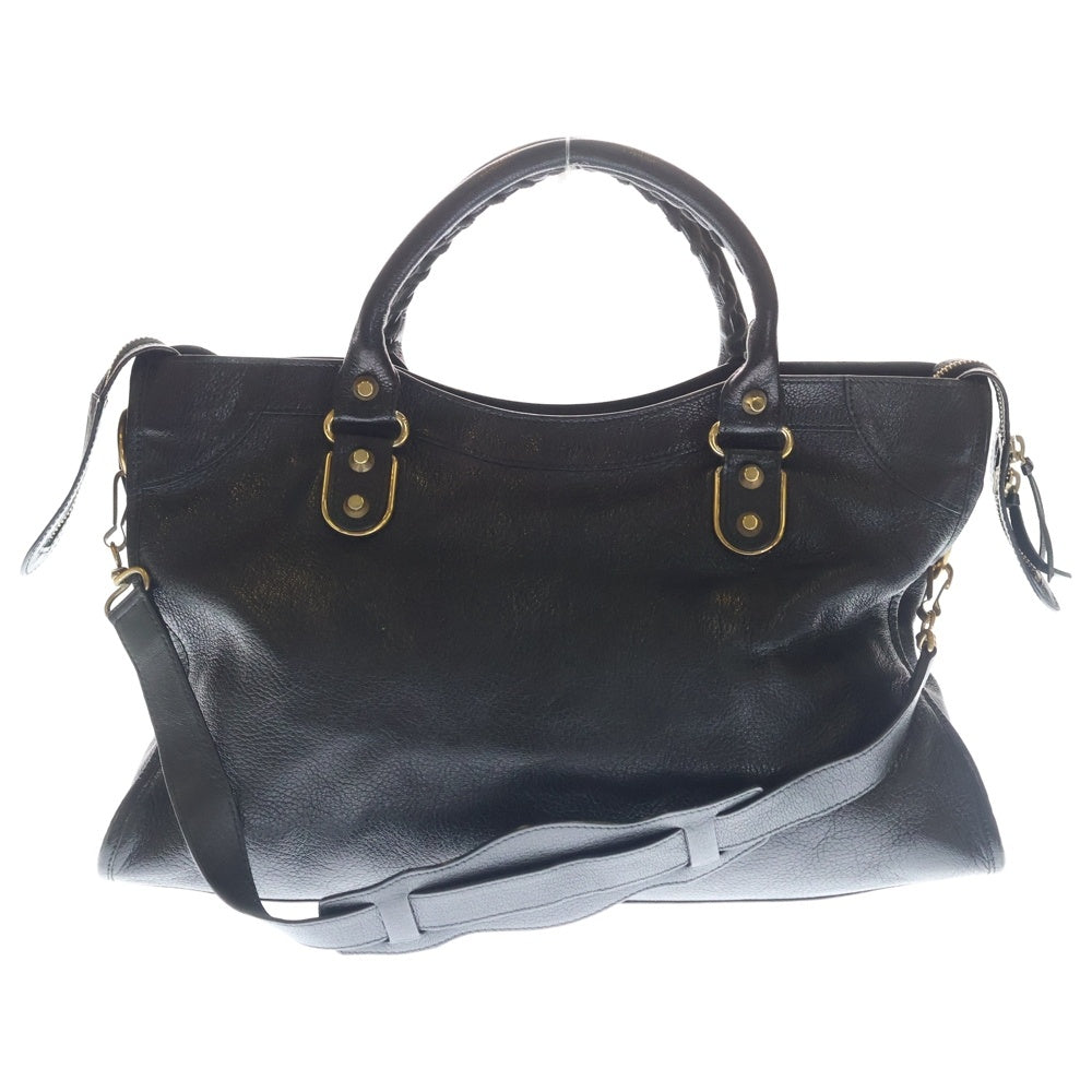 BALENCIAGA(バレンシアガ) ザシティ 2WAYショルダーバッグ ハンドバッグ ブラック レザー 115748 ゴールド金具 レディース