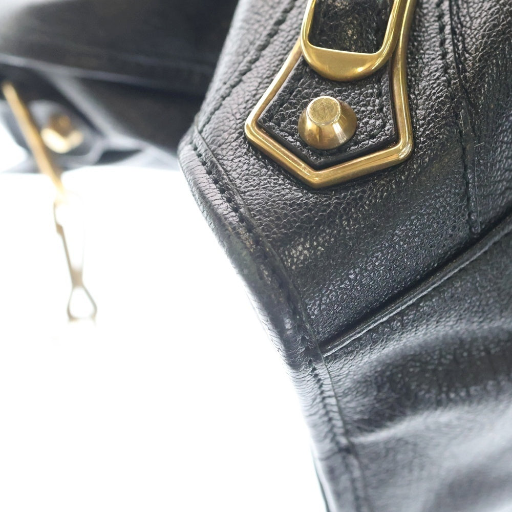 BALENCIAGA(バレンシアガ) ザシティ 2WAYショルダーバッグ ハンドバッグ ブラック レザー 115748 ゴールド金具 レディース