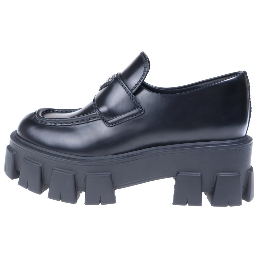 PRADA(プラダ) モノリス トライアングルロゴプレート レザー ローカットシューズ ローファー ブラック 1D649M レディース