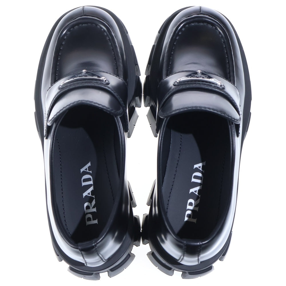 PRADA(プラダ) モノリス トライアングルロゴプレート レザー ローカットシューズ ローファー ブラック 1D649M レディース